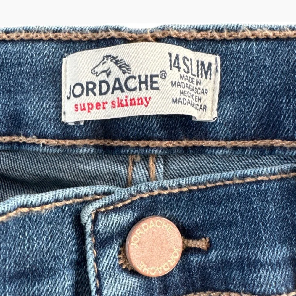 Jordache Kids Girls Super Skinny Jeans Blue Distressed Size 14‎ Slim